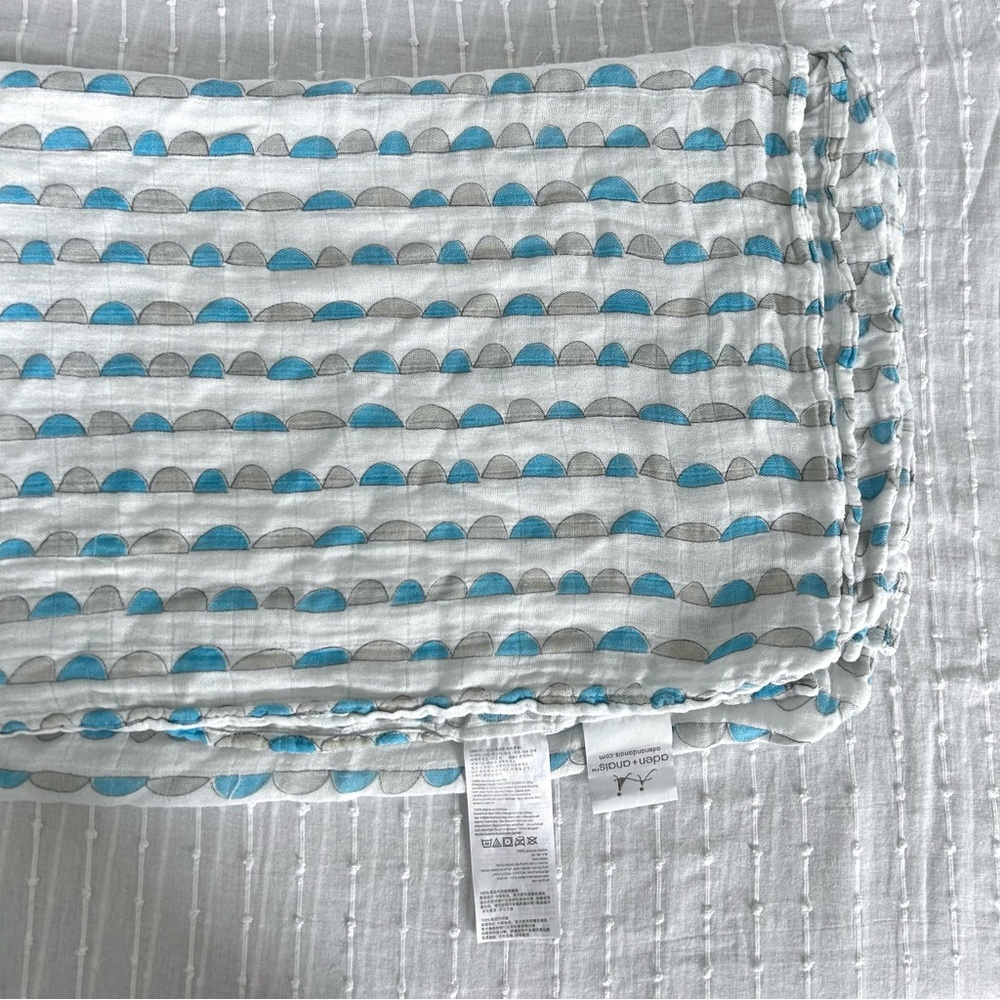Aden + Anais Viscose Bamboo swaddle, gray white blue